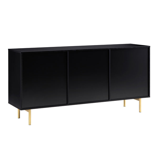 Richmond Ridged Large Sideboard, Matte Black
