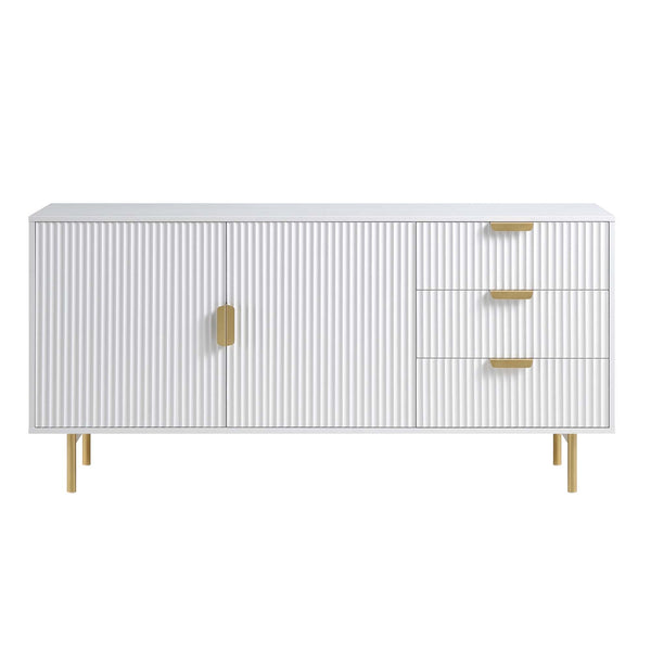Richmond Ridged Large Sideboard, Matte White