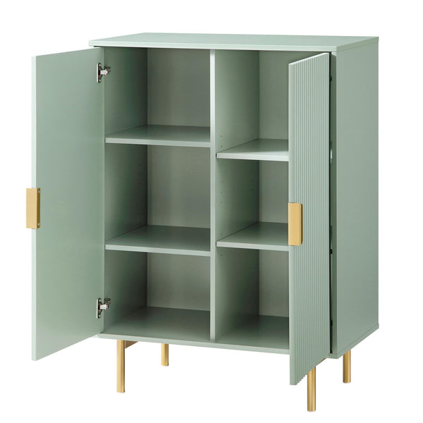 Richmond Ridged Highboard Storage Cabinet, Matte Sage Green