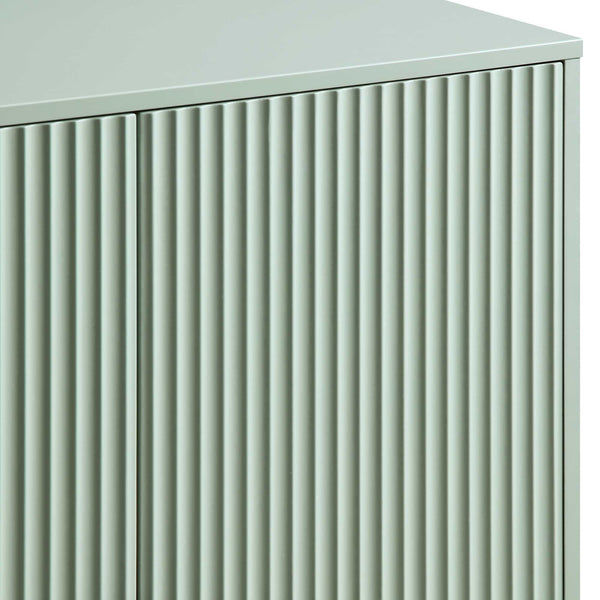 Richmond Ridged Highboard Storage Cabinet, Matte Sage Green