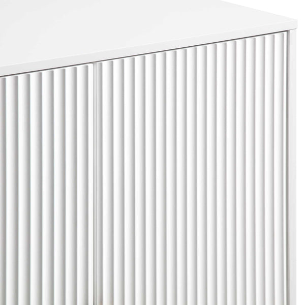 Richmond Ridged Highboard Storage Cabinet, Matte White