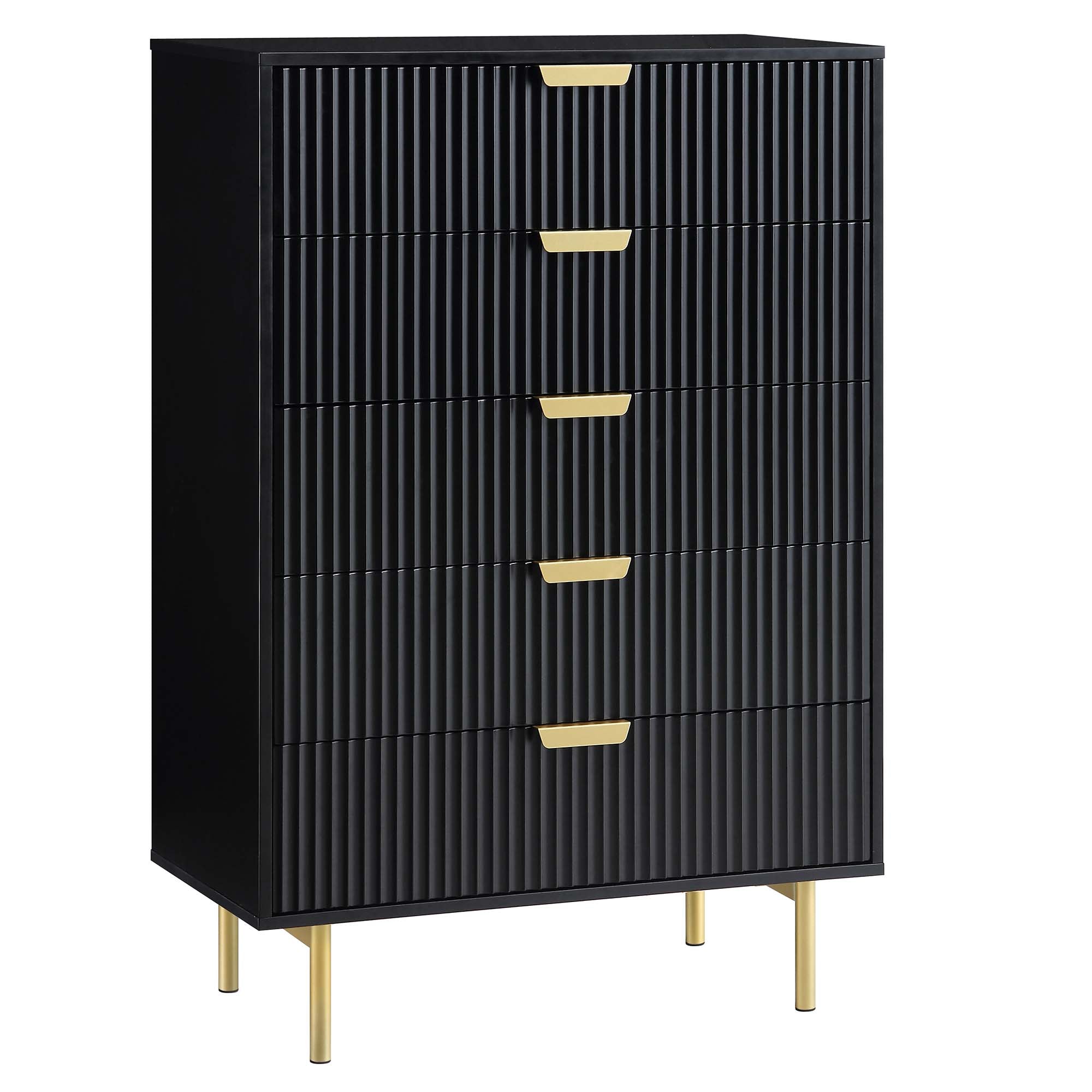 Richmond Ridged 5 Drawer Dresser, Matte Black | daals.com Richmond Ridged 5 Drawer Dresser, Matte Black | daals.com