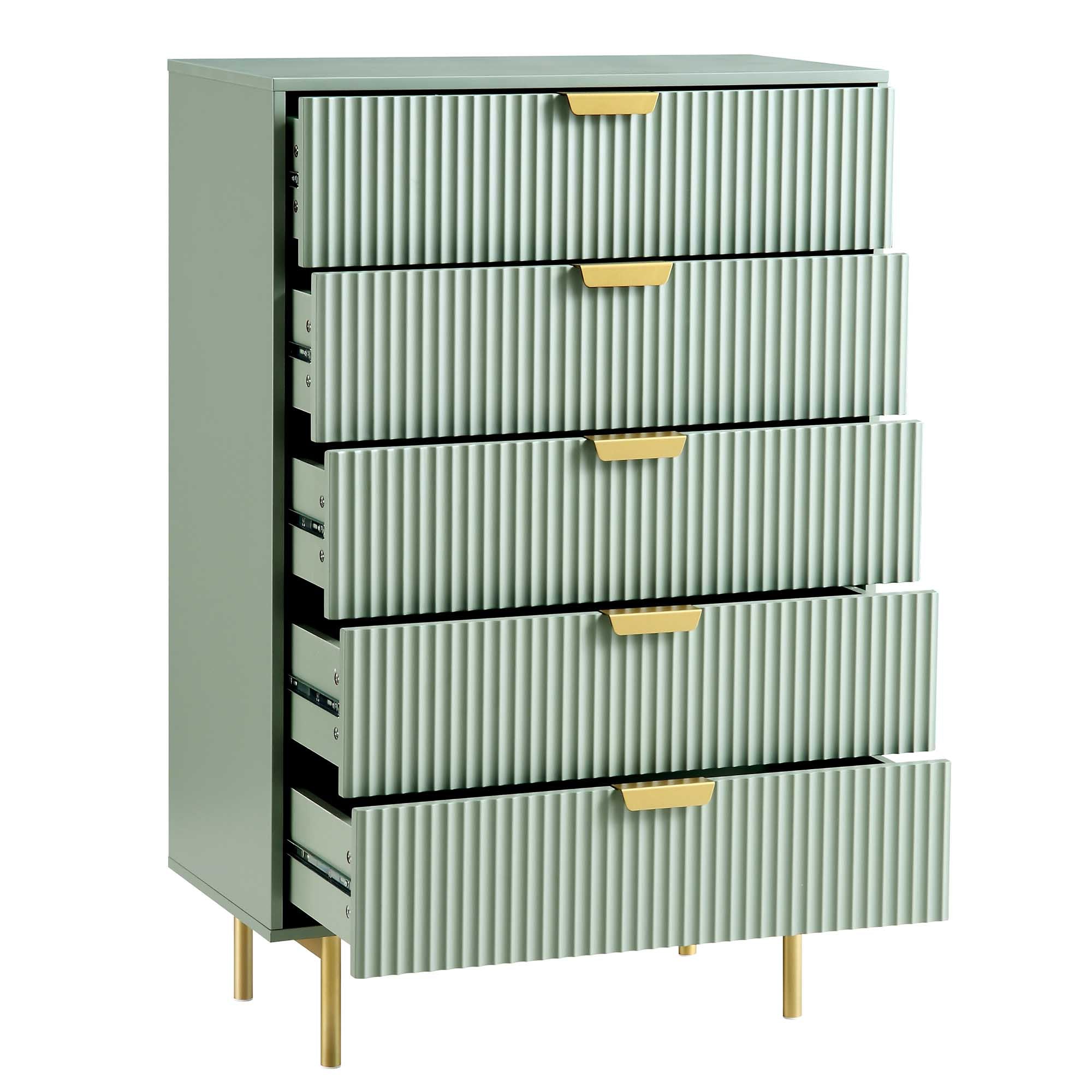 Richmond Ridged 5 Drawer Dresser, Matte Sage Green | daals.com Richmond Ridged 5 Drawer Dresser, Matte Sage Green | daals.com