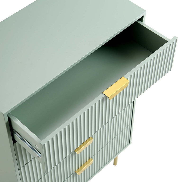 Richmond Ridged 5 Drawer Dresser, Matte Sage Green | daals.com