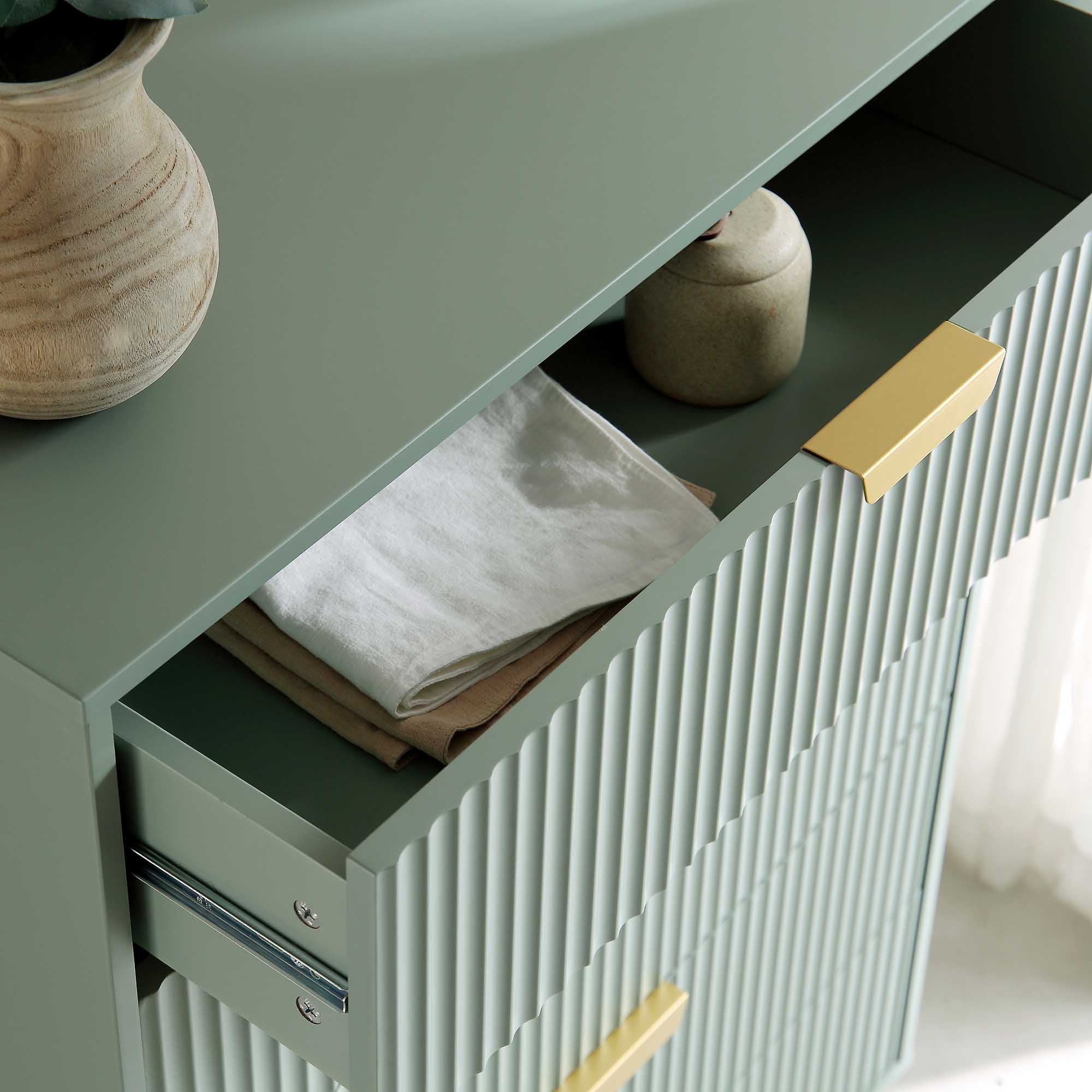 Richmond Ridged 5 Drawer Dresser, Matte Sage Green | daals.com Richmond Ridged 5 Drawer Dresser, Matte Sage Green | daals.com