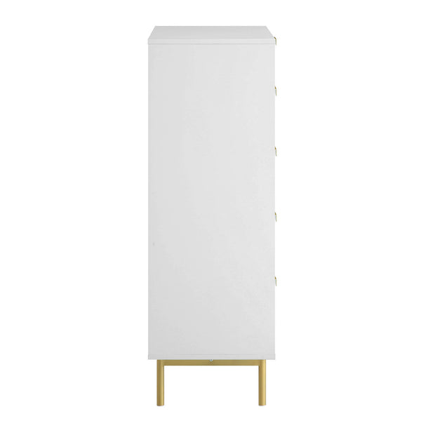 Richmond Ridged 5 Drawer Dresser, Matte White