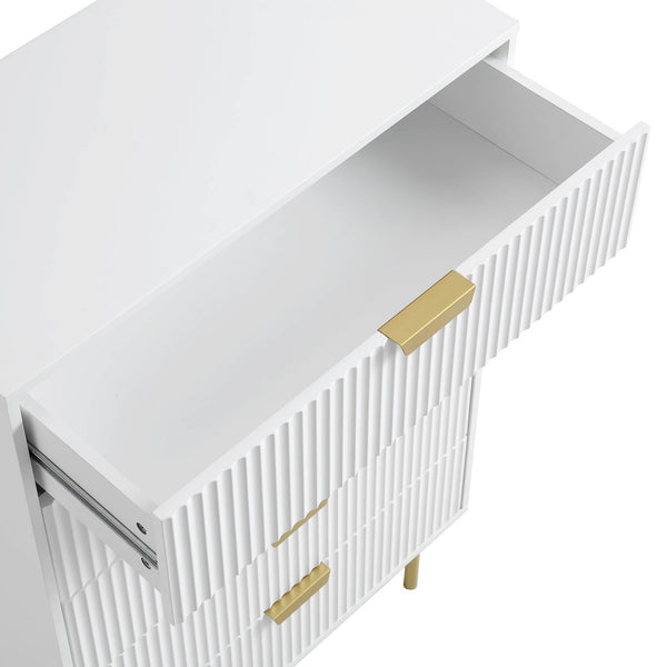 Richmond Ridged 5 Drawer Dresser, Matte White
