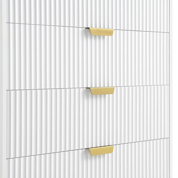 Richmond Ridged 5 Drawer Dresser, Matte White