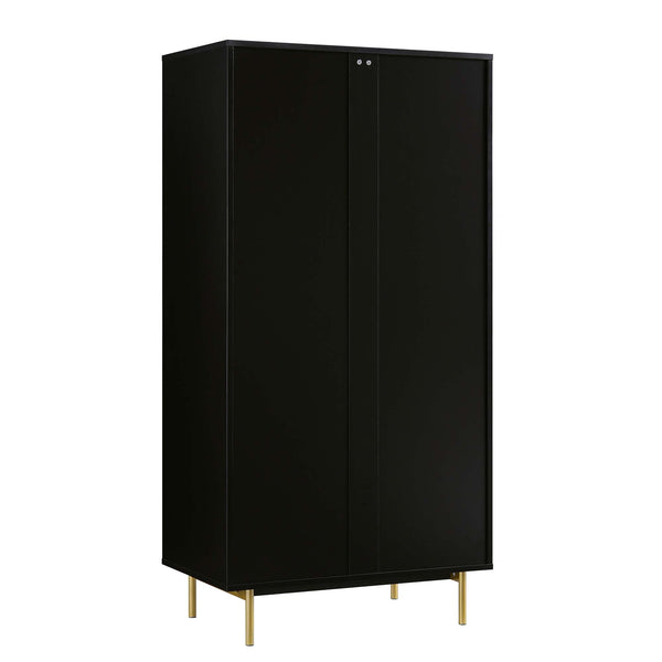 Richmond Ridged Double Closet with Drawer, Matte Black