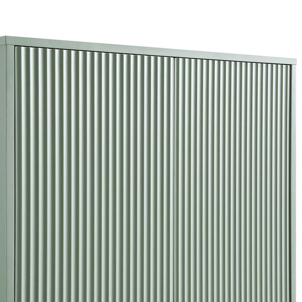 Richmond Ridged Double Closet with Drawer, Matte Sage Green