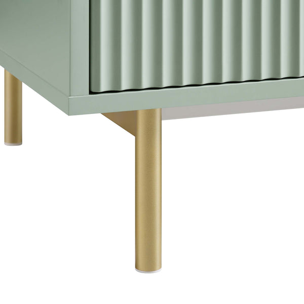 Richmond Ridged Double Closet with Drawer, Matte Sage Green