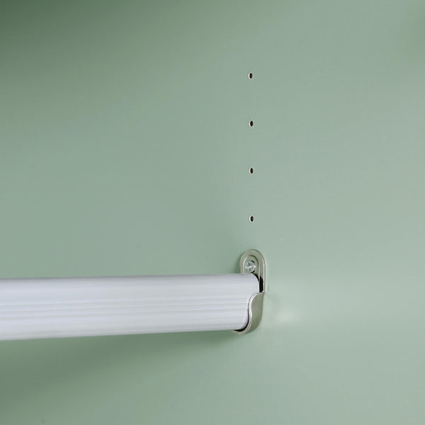 Richmond Ridged Double Closet with Drawer, Matte Sage Green