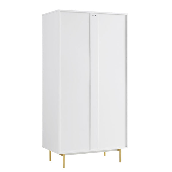 Richmond Ridged Double Closet with Drawer, Matte White