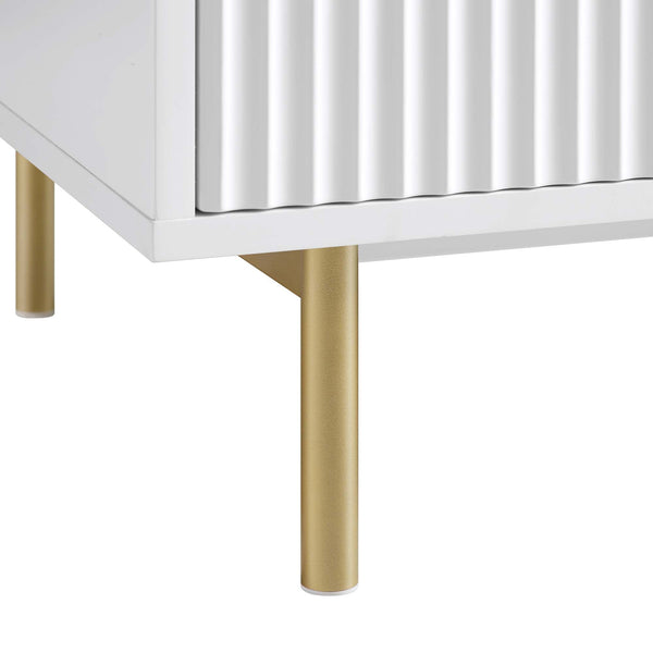 Richmond Ridged Double Closet with Drawer, Matte White