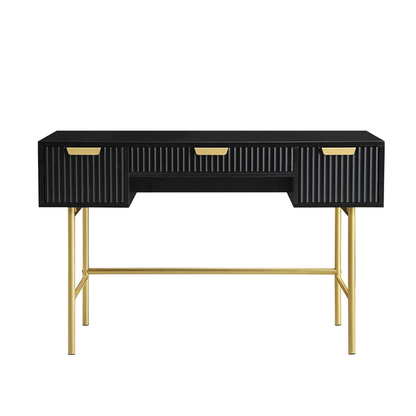Richmond Ridged Vanity Table, Matte Black