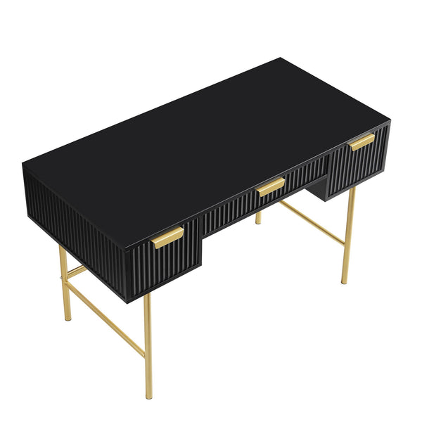 Richmond Ridged Vanity Table, Matte Black