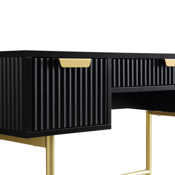 Richmond Ridged Vanity Table, Matte Black