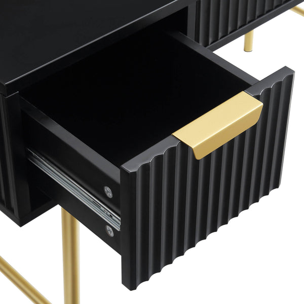 Richmond Ridged Vanity Table, Matte Black