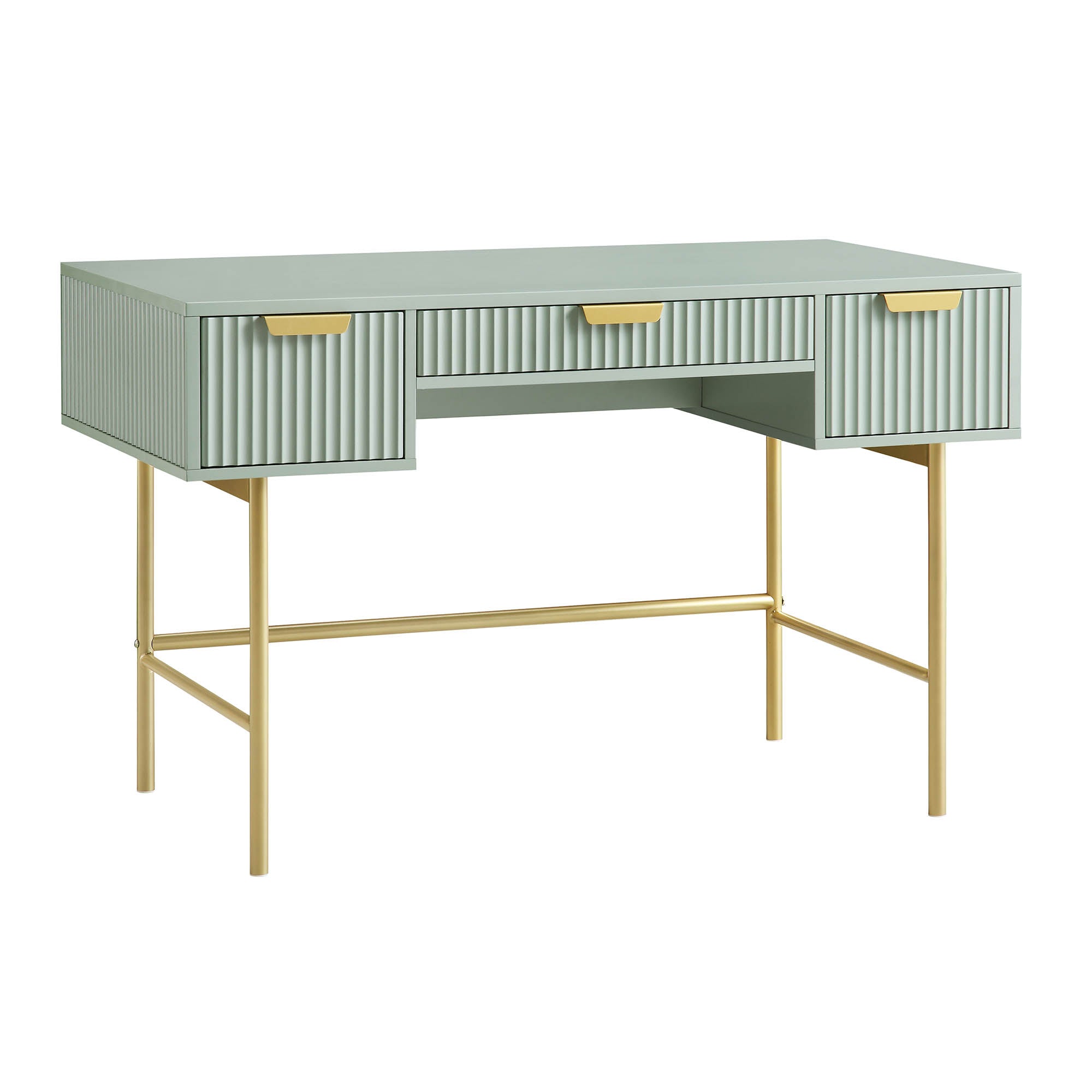 Richmond Ridged Vanity Table, Matte Sage Green - daals - Dressing Tables Richmond Ridged Vanity Table, Matte Sage Green - daals - Dressing Tables