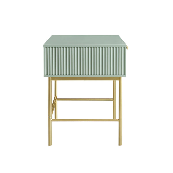 Richmond Ridged Vanity Table, Matte Sage Green