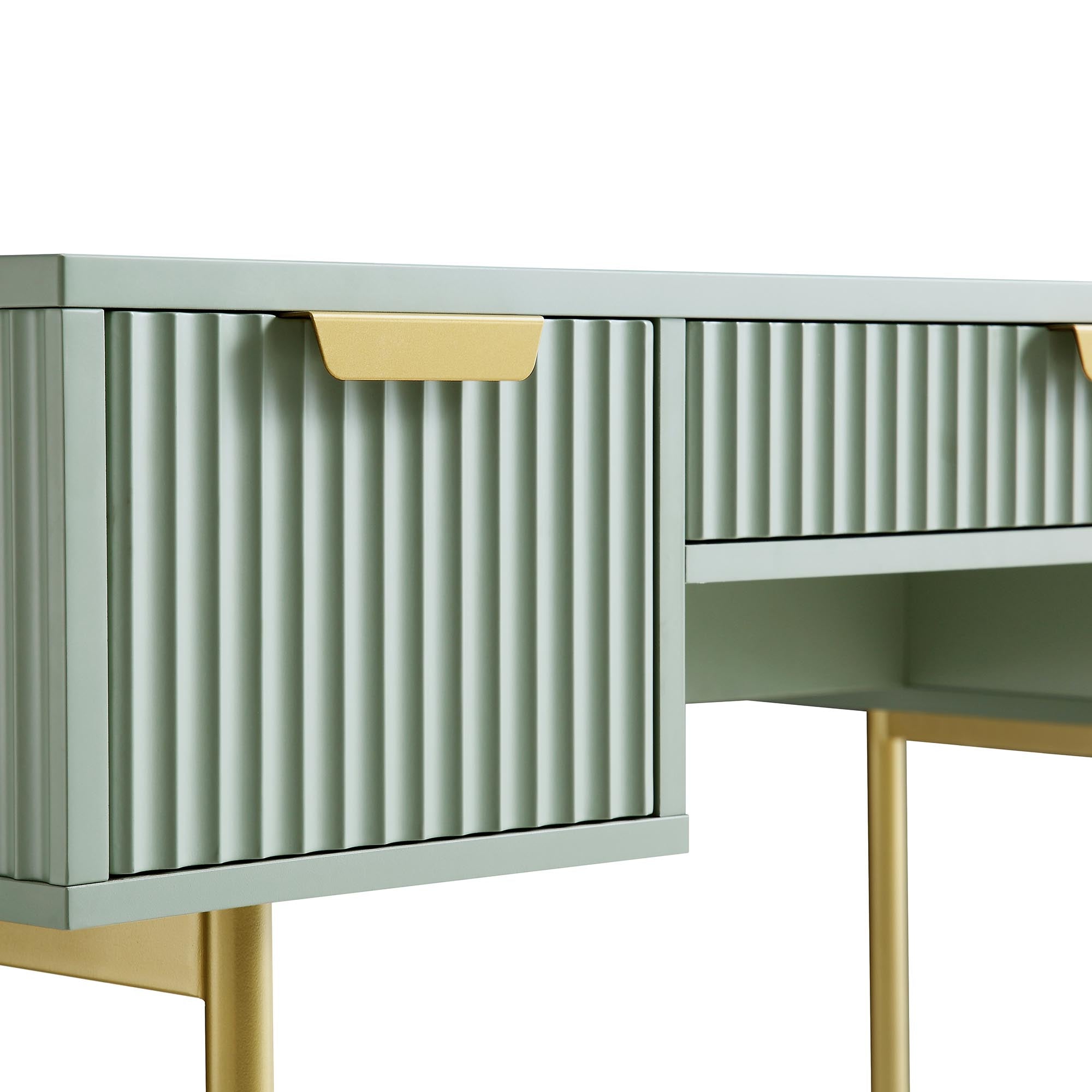 sage green dressing table Richmond Ridged Vanity Table, Matte Sage Green - daals