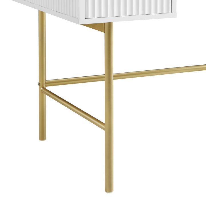 Richmond Ridged Vanity Table, Matte White | daals.com