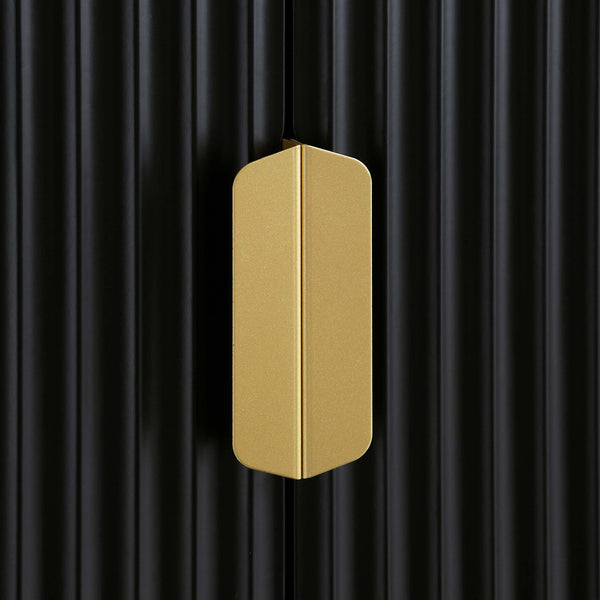 Richmond Ridged Tall Bookcase with Doors, Matte Black