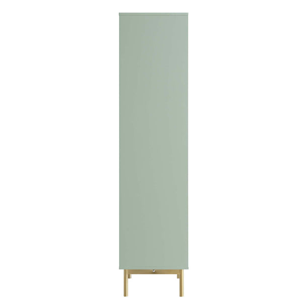 Richmond Ridged Tall Bookcase with Doors, Matte Sage Green