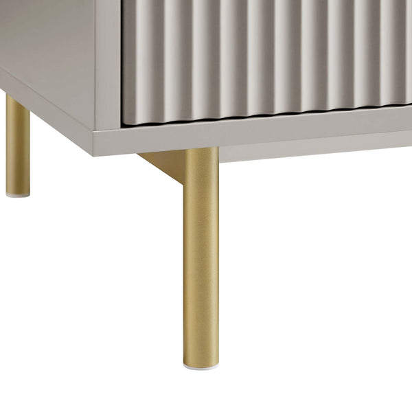 Richmond Ridged Tall Bookcase with Doors, Matte Taupe