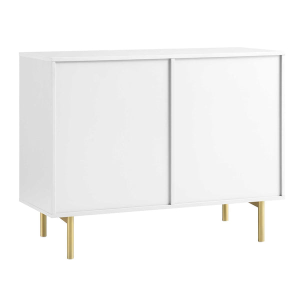 Richmond Ridged 2-Door Cabinet with Drawers, Matte White