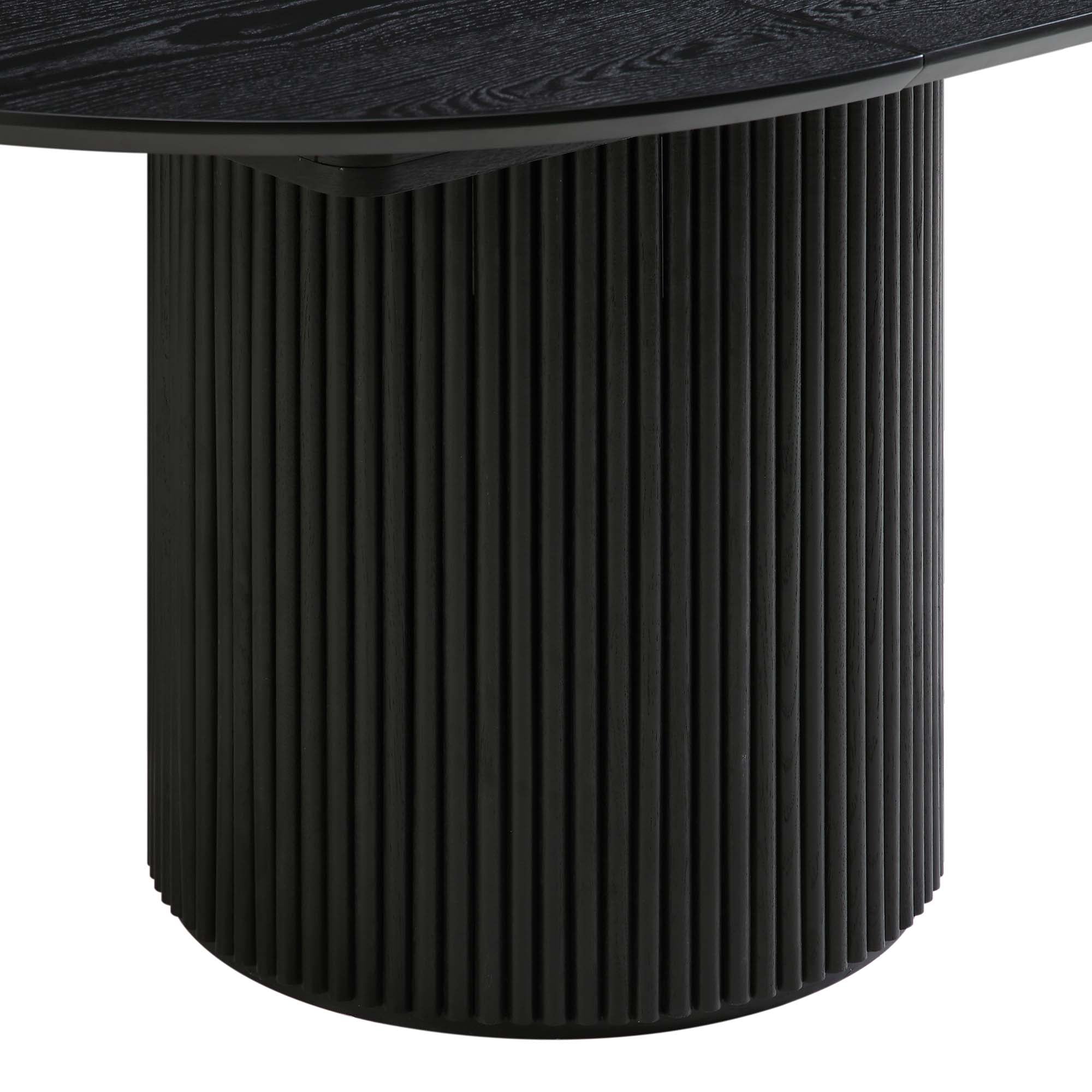 Maru Round 4-6 Seater Extending Oak Pedestal Dining Table, Black ...