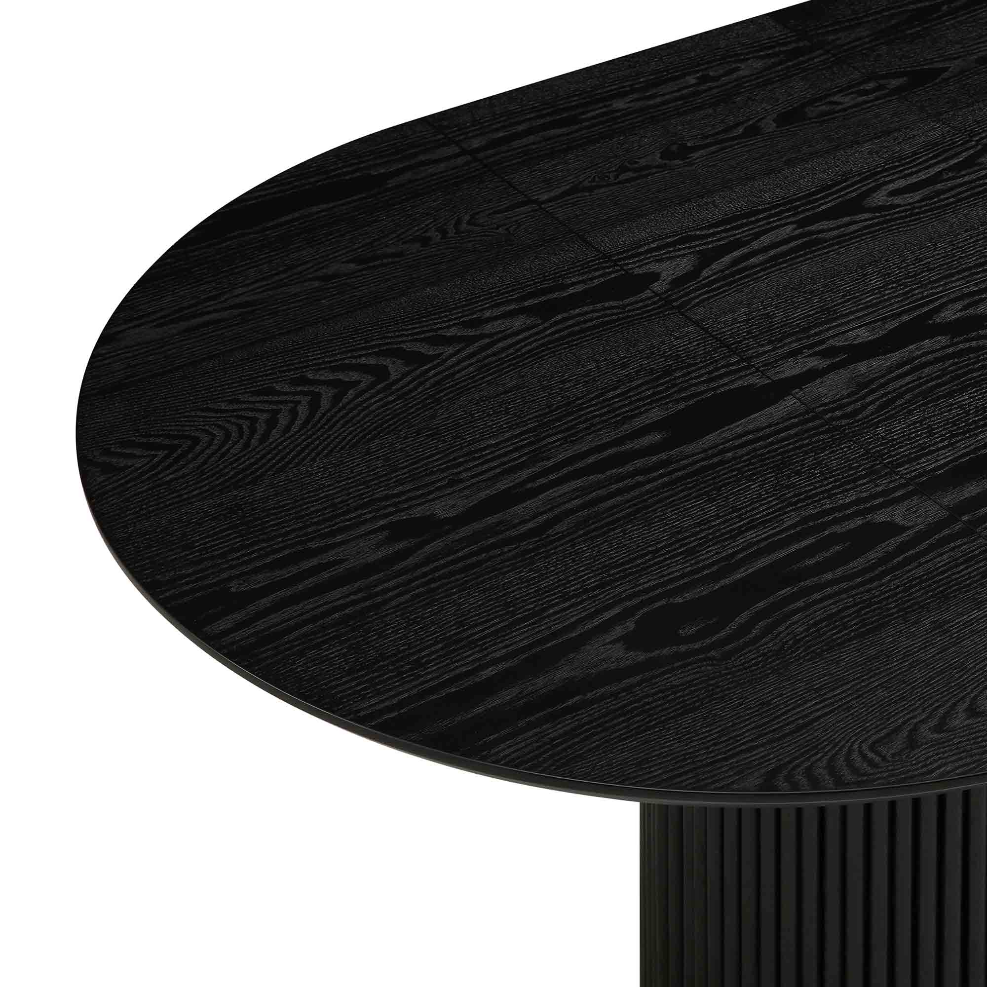 Maru Round 4-6 Seater Extending Oak Pedestal Dining Table, Black ...