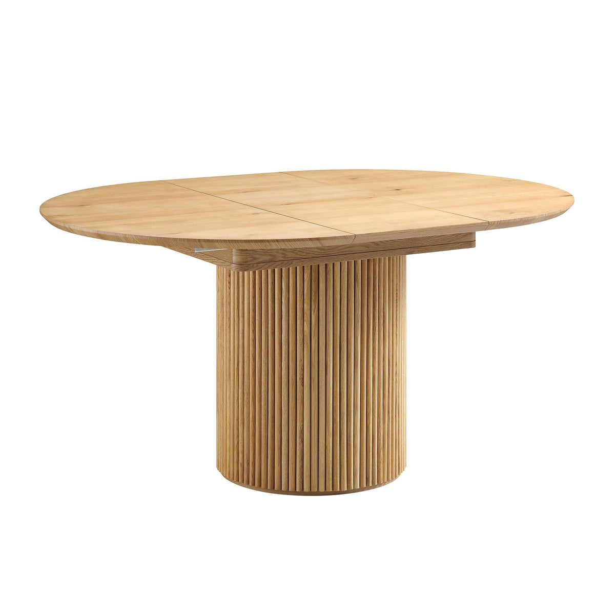 Maru Round 4-6 Seater Extending Oak Pedestal Dining Table, Oak | daals.com