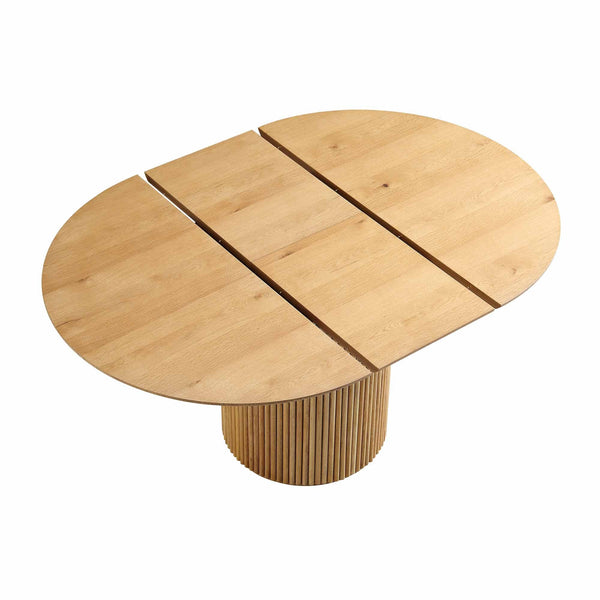 Maru Round 4-6 Seater Extending Oak Pedestal Dining Table, Oak