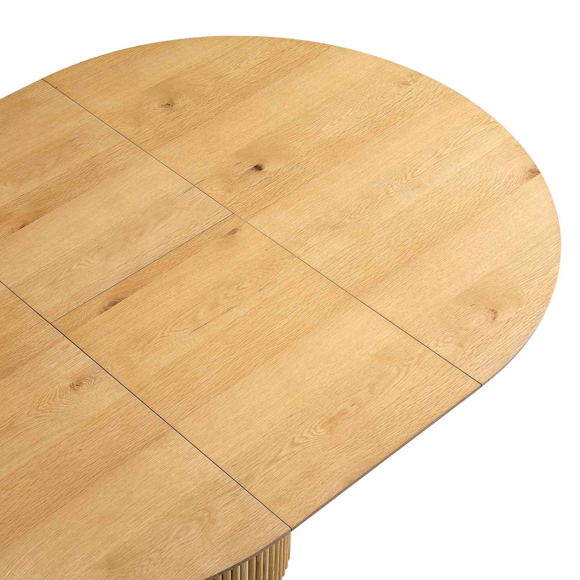 Maru Round 4-6 Seater Extending Oak Pedestal Dining Table, Oak | daals.com