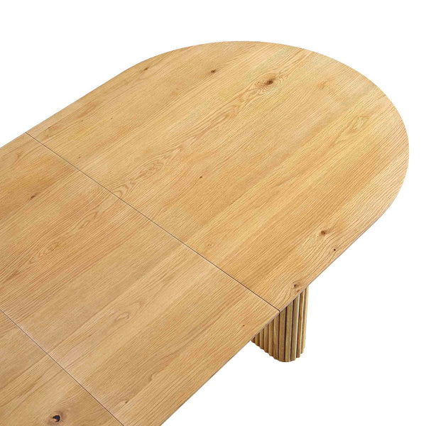 Maru Oval 6-8 Seater Extending Oak Pedestal Dining Table, Oak