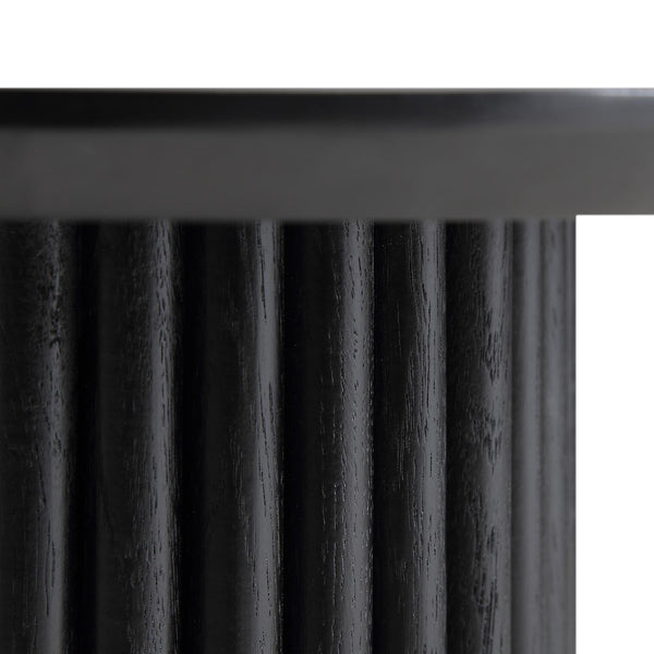 Maru Oak Round Side Table, Black