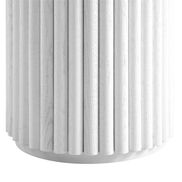 Maru Oak Round Side Table, Washed White