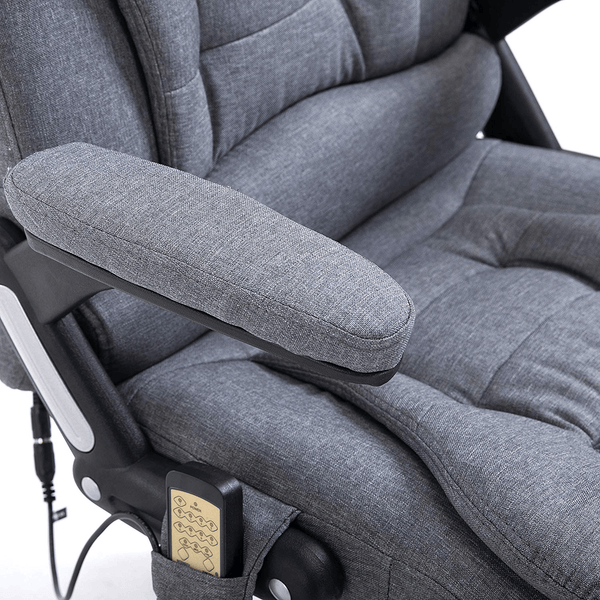Executive Recline Padded Swivel Office Chair with Vibrating Massage Function, MM17 Grey Fabric - daals