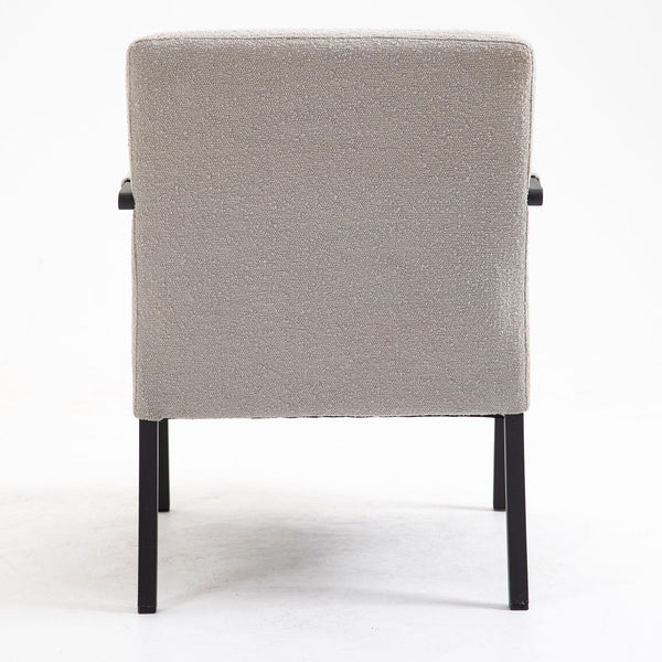 Hatton Steel Frame Boucle Accent Chair (Grey)