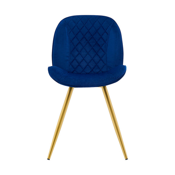Cosford Diamond Stitch Set of 2 Dining Chairs (Blue Velvet)