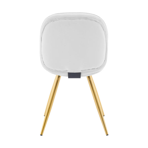 Cosford Diamond Stitch Set of 2 Dining Chairs (Cream White Velvet)