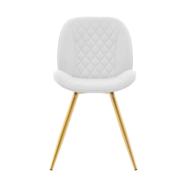 Cosford Diamond Stitch Set of 2 Dining Chairs (Cream White Velvet)