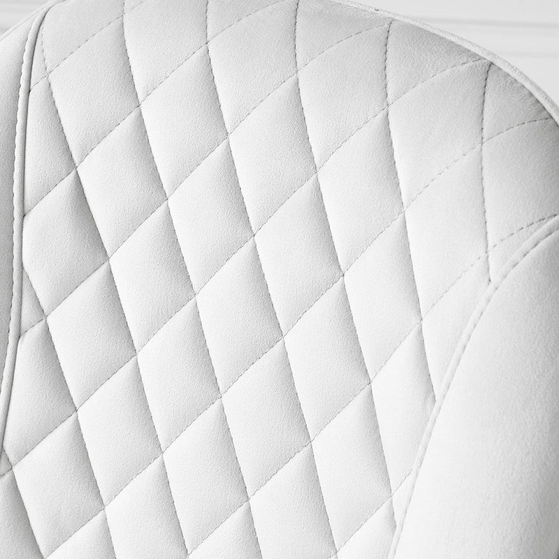 Cosford Diamond Stitch Set of 2 Dining Chairs (Cream White Velvet)