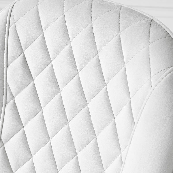 Cosford Diamond Stitch Set of 2 Dining Chairs (Cream White Velvet)