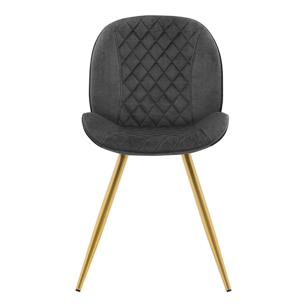 Cosford Diamond Stitch Set of 2 Dining Chairs (Gray Velvet)