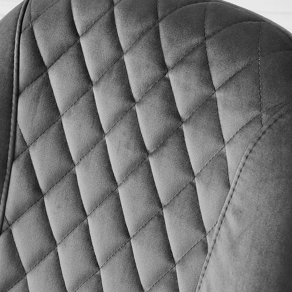 Cosford Diamond Stitch Set of 2 Dining Chairs (Gray Velvet)