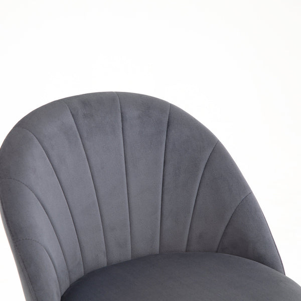 Milverton Pair of 2 Velvet Dining Chairs with Golden Chrome Legs (Gray)