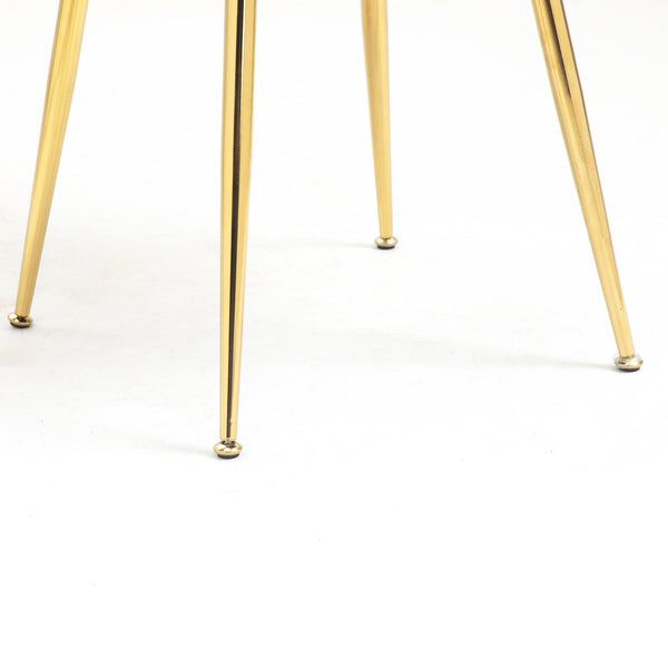 Milverton Pair of 2 Velvet Dining Chairs with Golden Chrome Legs (Gray)