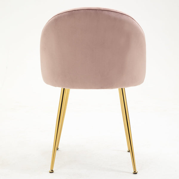 Milverton Pair of 2 Velvet Dining Chairs with Golden Chrome Legs (Dusty Pink)